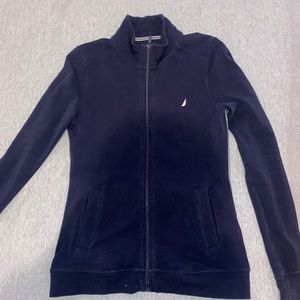 Nautica Yoga Cotton navy blue zip up Size M